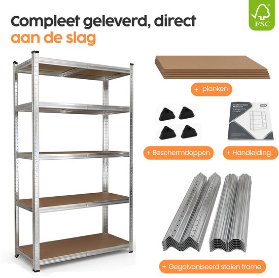 Infinity Goods Regalsystem – 2er-Set – 180 x 90 x 40 cm – Aufbewahrungsregal aus Metall – Vorratsregal – Lagerregal mit 5 Einlegeböden – max. 175 kg pro Einlegeboden, 875 kg insgesamt