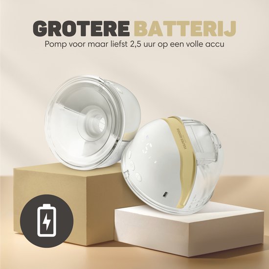Vulpes Goods BabyCare Elektrische Milchpumpe – Kabellos & Freihändig – USB – Inkl. Brustschild & Aufbewahrungsbeutel