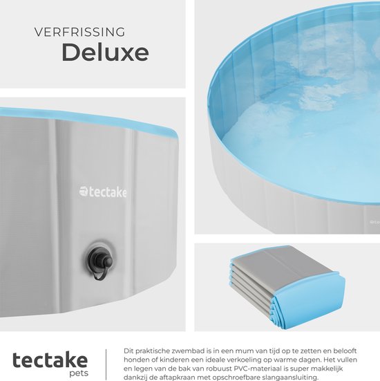 tectake - Dog Pool - Hundepool- Pool für Hunde - Ballpool - Faltbar - ⌀160 cm - Extra stabil - Leicht zu befüllen und zu entleeren