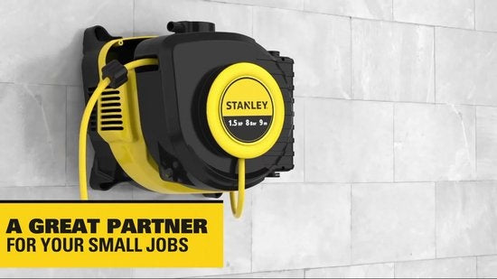 Stanley-Kompressor - Ohne Ã–l - Walltech - Geräuscharm - 24 L / 1,5 HP / 8 Bar