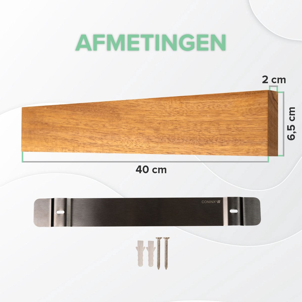 Messermagnet 40CM - Messerhalter Magnetisch - Schraubbefestigung - Akazienholz Messerblock by Coninx
