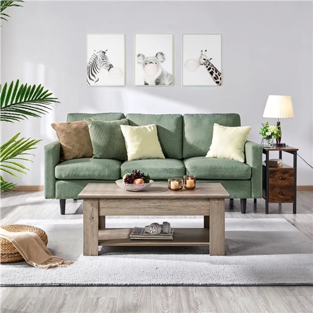 Yaheetech Couchtisch mit verstellbarer Tischplatte und Stauraum – Espresso – 98 x 50 x 41,8 cm