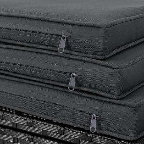 Polyrotan Esszimmergarnitur - Baracoa XL - 11 Teile - Schwarz