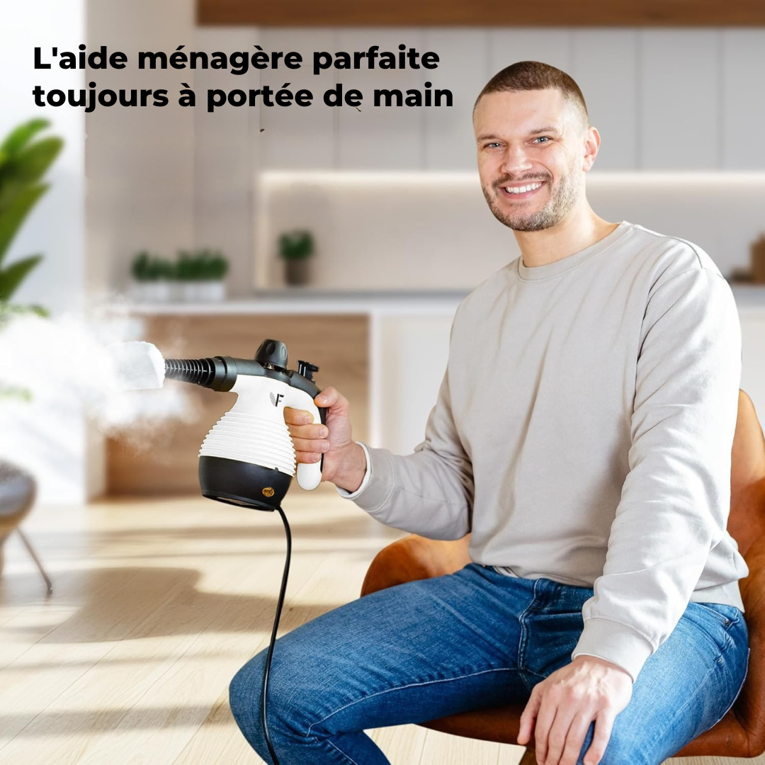 Neighbour's Friend Manueller Dampfreiniger - Dampfregulierung - Inklusive Zubehör - 350ml Tank - Weiß