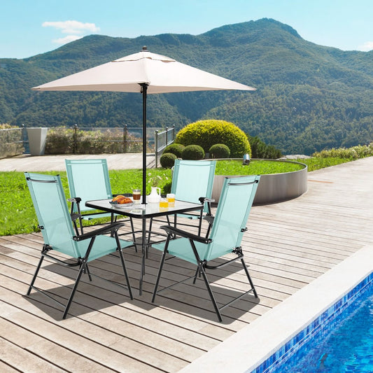 Coast Klappbare Terrassenstühle – 2er-Set – Metallgestell – grün