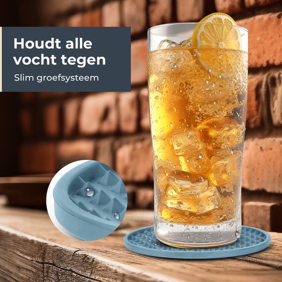 Castagnola Silikon-Untersetzer - Untersetzer für Gläser - Design-Untersetzer mit Halter - Untersetzer-Set - Anti-Rutsch - 14er-Set - Grün