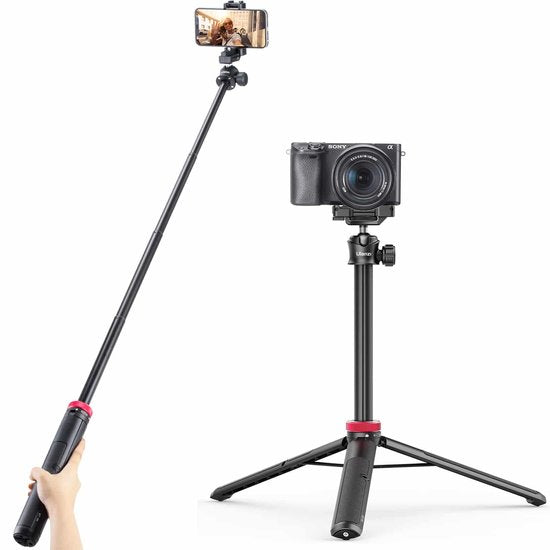 Ulanzi MT-44 Selfie-Stick-Stativ für Smartphone und Kamera – 146 cm – Schwarz