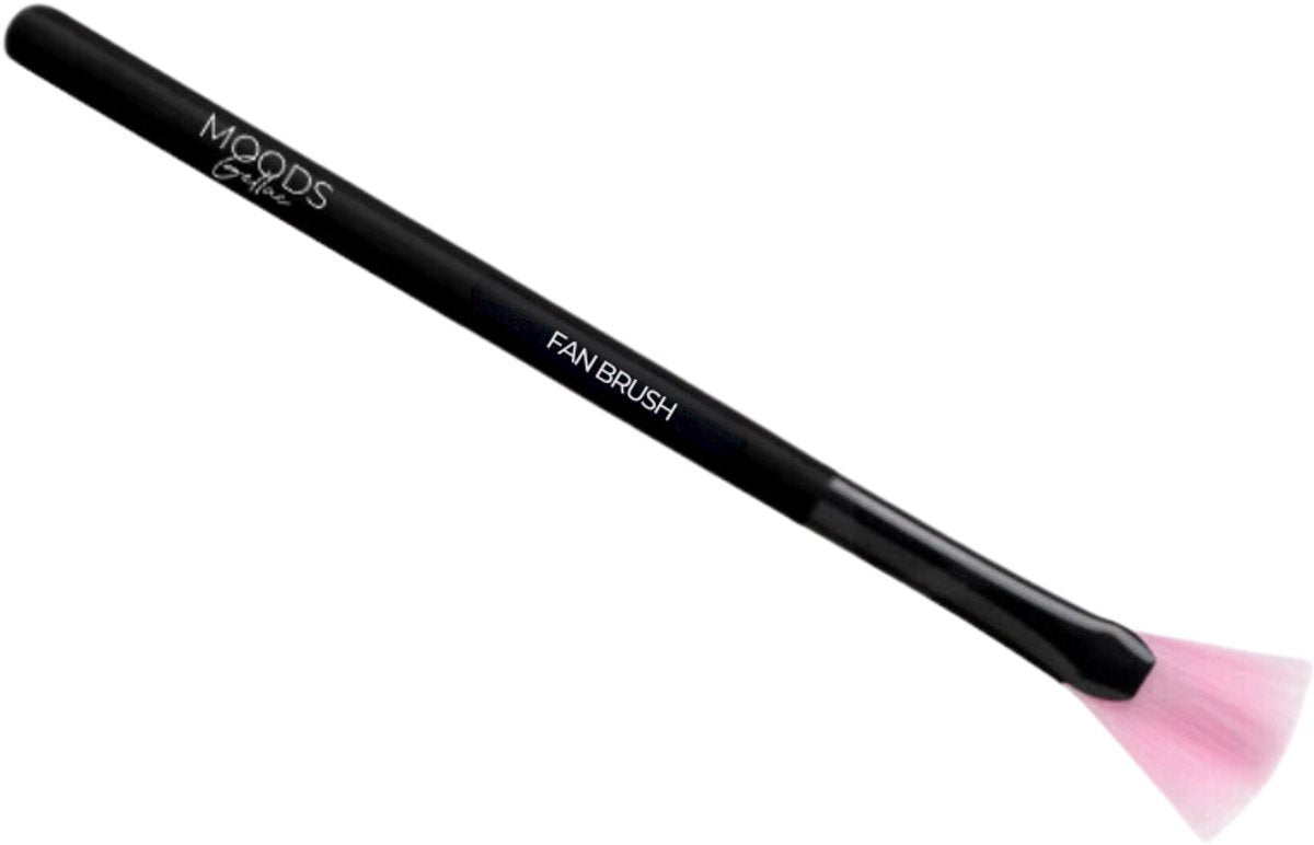 Moods Gellac Fan Brush Nagelbürste - Schwarz - 8 cm x 1 cm x 1 cm - Perfekt für Gellack, Acrylnägel & Nailart
