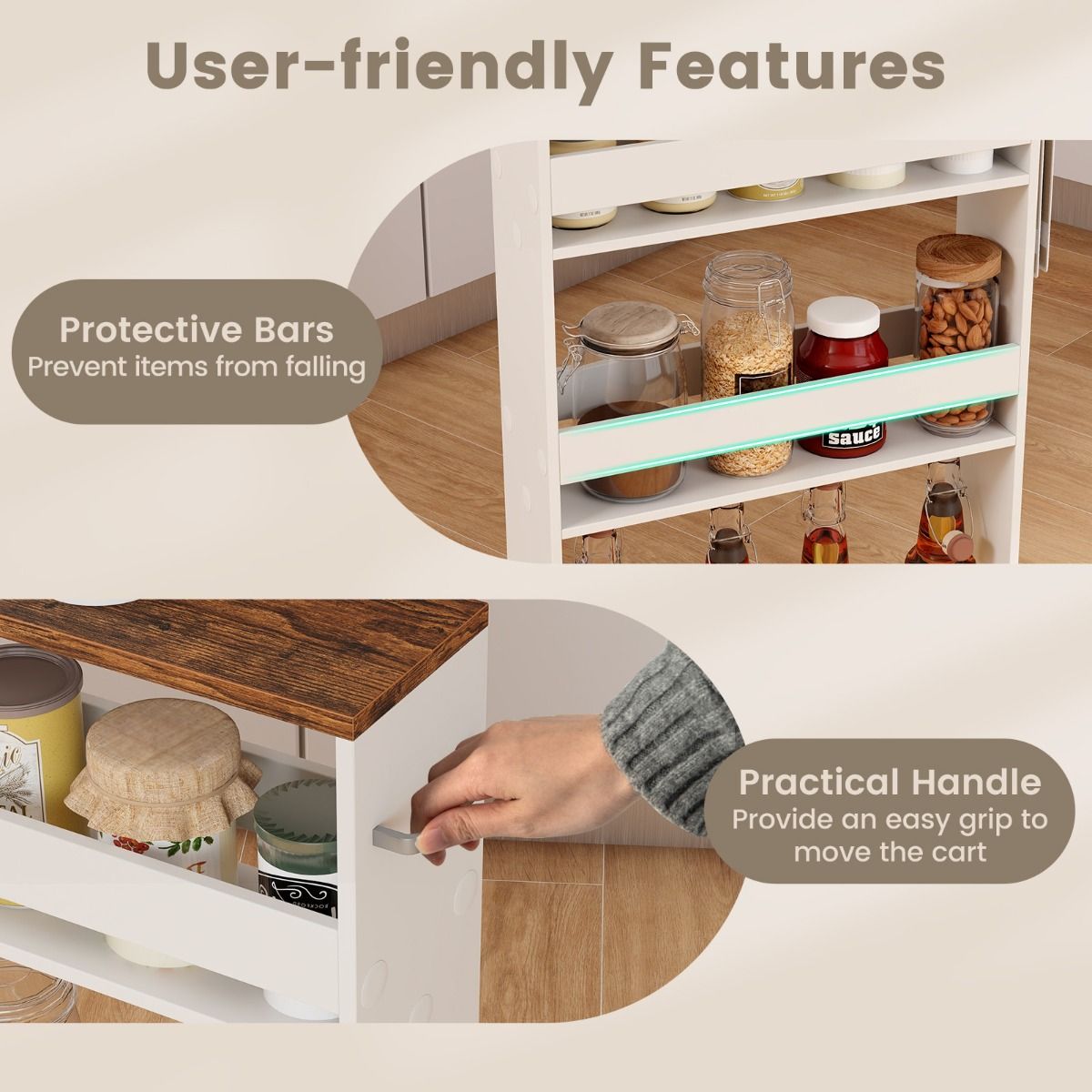 Coast Kräuterregal mobil - 4-lagig - Schmal - 48 x 13 x 81 cm - Weiß