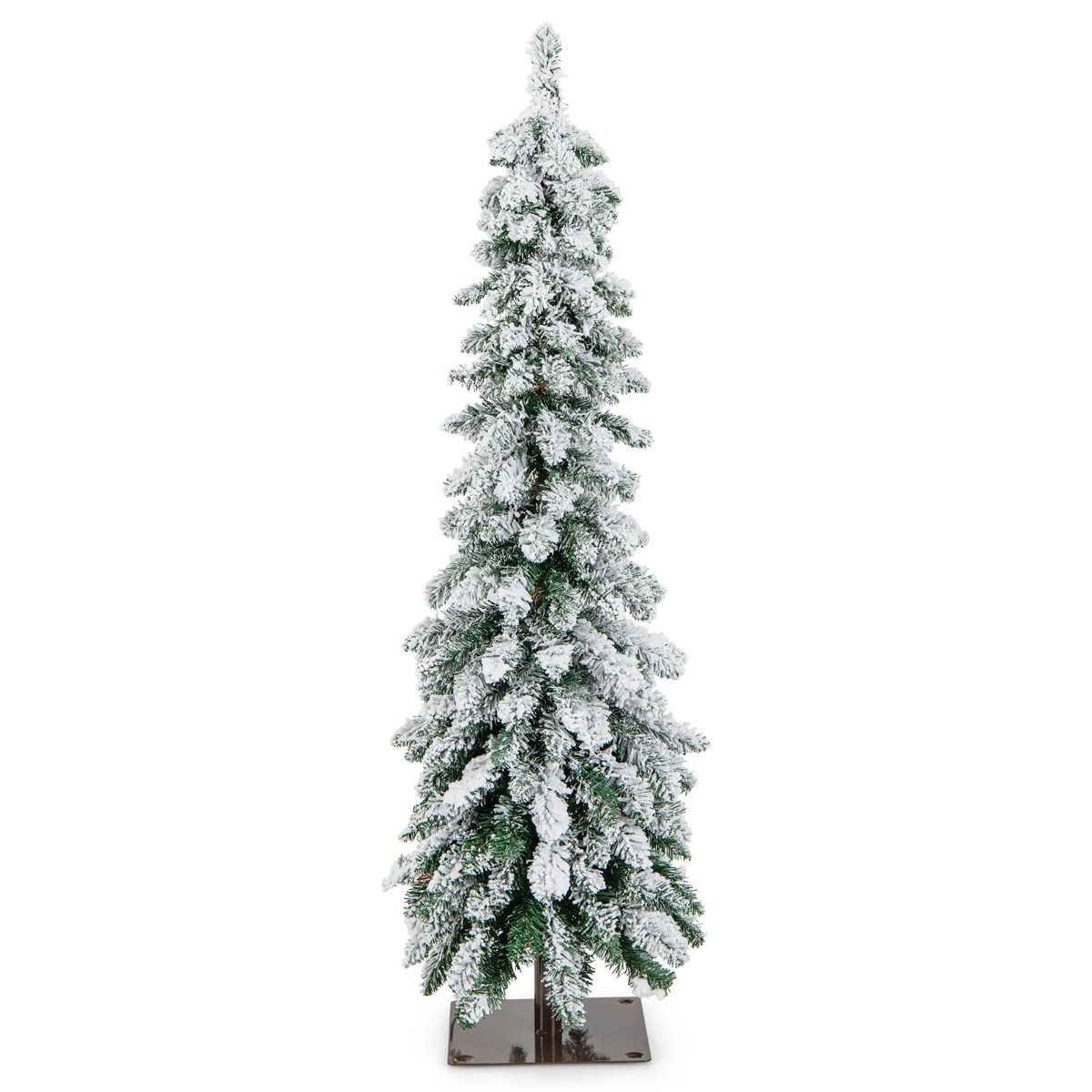 Coast 120 cm beflockter künstlicher Weihnachtsbaum - grün/weiß mit 225 Zweigspitzen und 100 LED-Lichtern