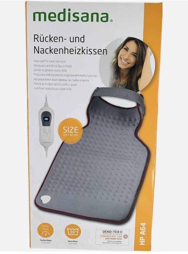 Medisana ecomed HP-46E Rücken- und Nackenwärmekissen – Grau – 63 x 42 cm