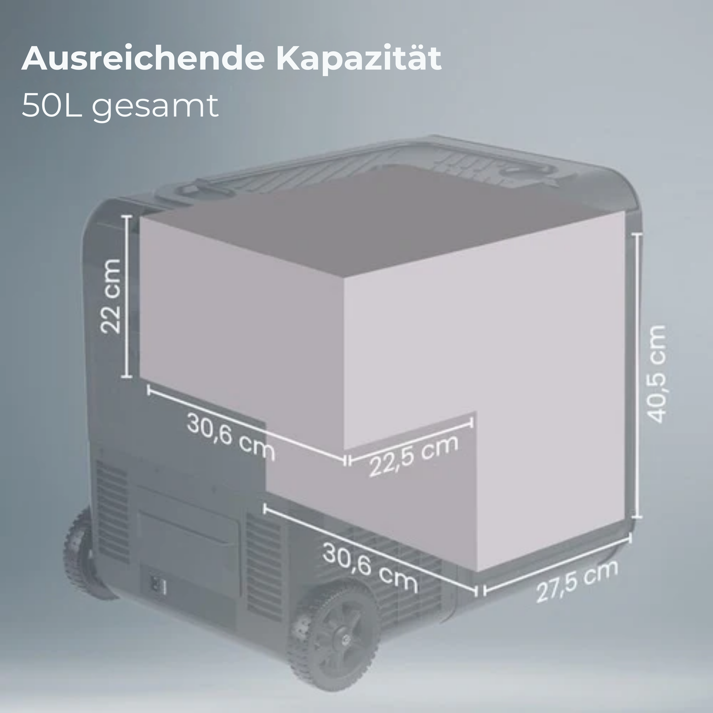 Auronic Electric Cool Box - Kompressor - Mit Rädern - 12V 230 Volt - Auto - 50L - Schwarz/Grau