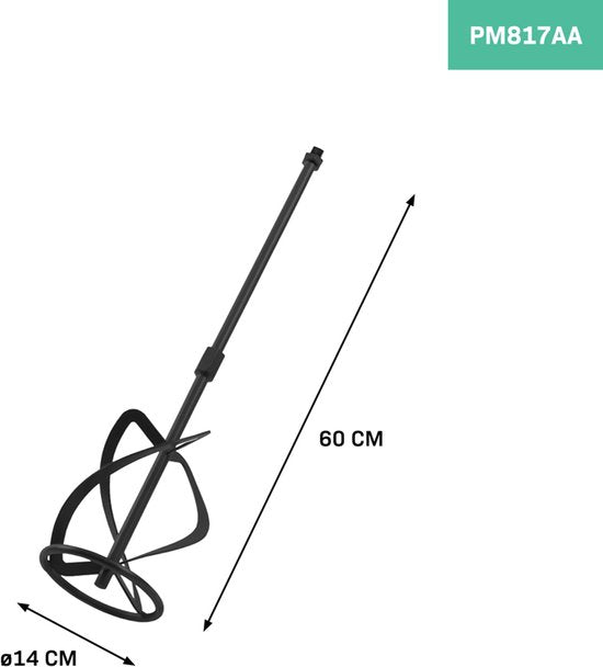 VONROC Rührstab 140 x 600 mm – geeignet für den Farb-/Zementmischer PM502AC