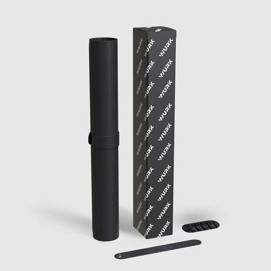 WURK Professionelle Schreibtischunterlage aus Kunstleder - Schreibtischorganisation - Schreibtischzubehör - Mauspad XXL- Inklusive Kabelclip - 90x45 - Schwarz