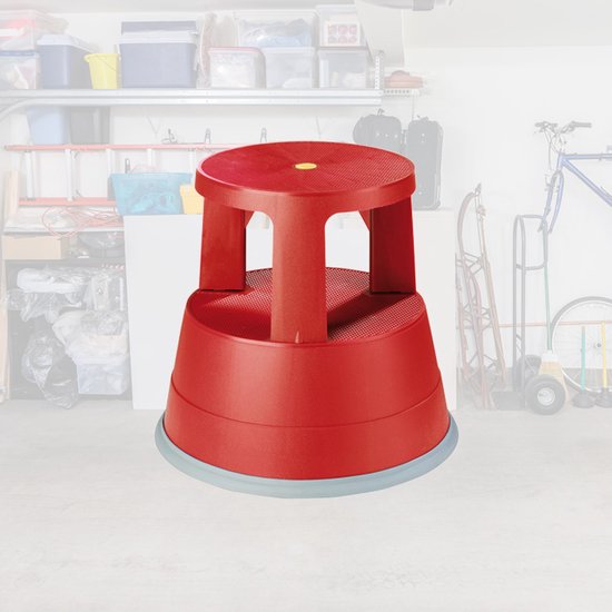 BRASQ Tritthocker Rot ST200 - Mobil - Kapazität 150 kg - Tritthocker - Tritthocker Erwachsene - Elefantenfuß
