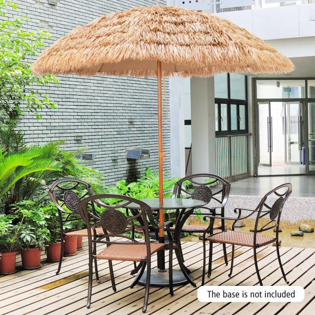coast Hawaiian Style Strohsonnenschirm Ø285 cm - Natürliches Design mit 8 Metallrippen