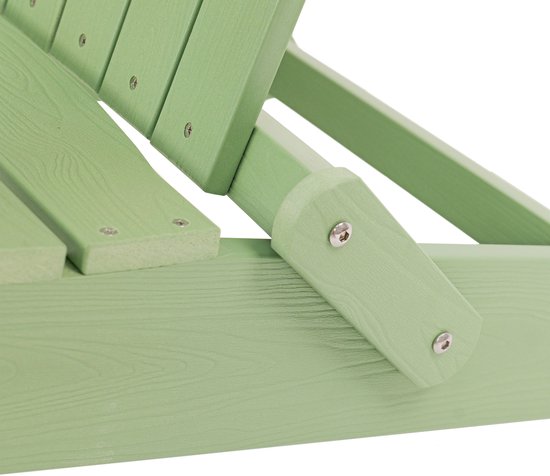 AXI Claire Adirondack-Stuhl Pastellgrün – Loungesessel aus Kunststoff mit Armlehnen – Zusammenklappbar – Hohe Rückenlehne – Gartenstuhl – 84,5 x 77 x 95,5 cm – Langlebig und witterungsbeständig