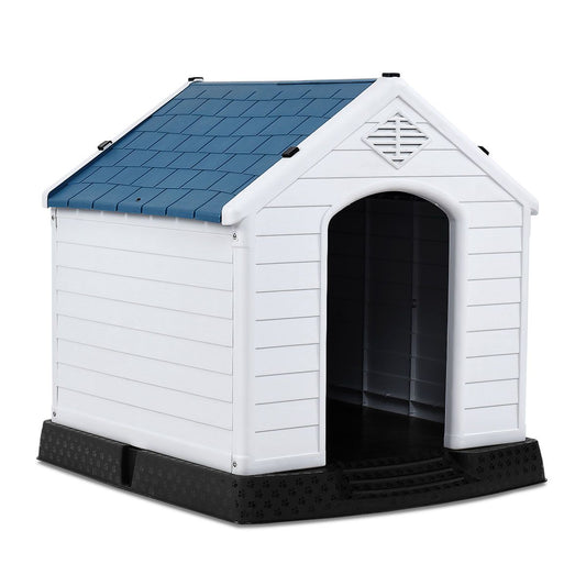 Coast Hundehütte Erhöht - Blau/Weiß - 70 cm x 65 cm x 71,5 cm