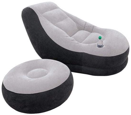 Intex - Aufblasbarer Stuhl - Ultra Lounge mit Fußhocker - 102cm x 137cm x 79 cm