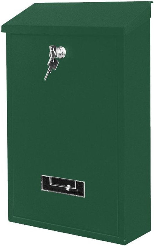 BRASQ Briefkasten Grün - Wandbriefkasten mit Schloss - Briefkästen - Moderner Briefkasten mit Namensschild - Inkl. Montagematerial & 2 Schlüssel - Schließzylinder - Edelstahl