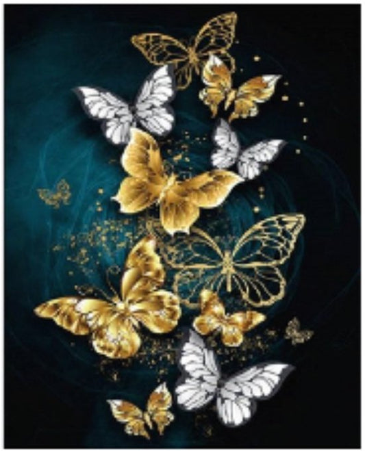 Rubye® Diamantmalerei Erwachsene - Diamantmalerei Kinder - Diamantmalerei Komplettpaket - Schmetterlinge - 30x40cm