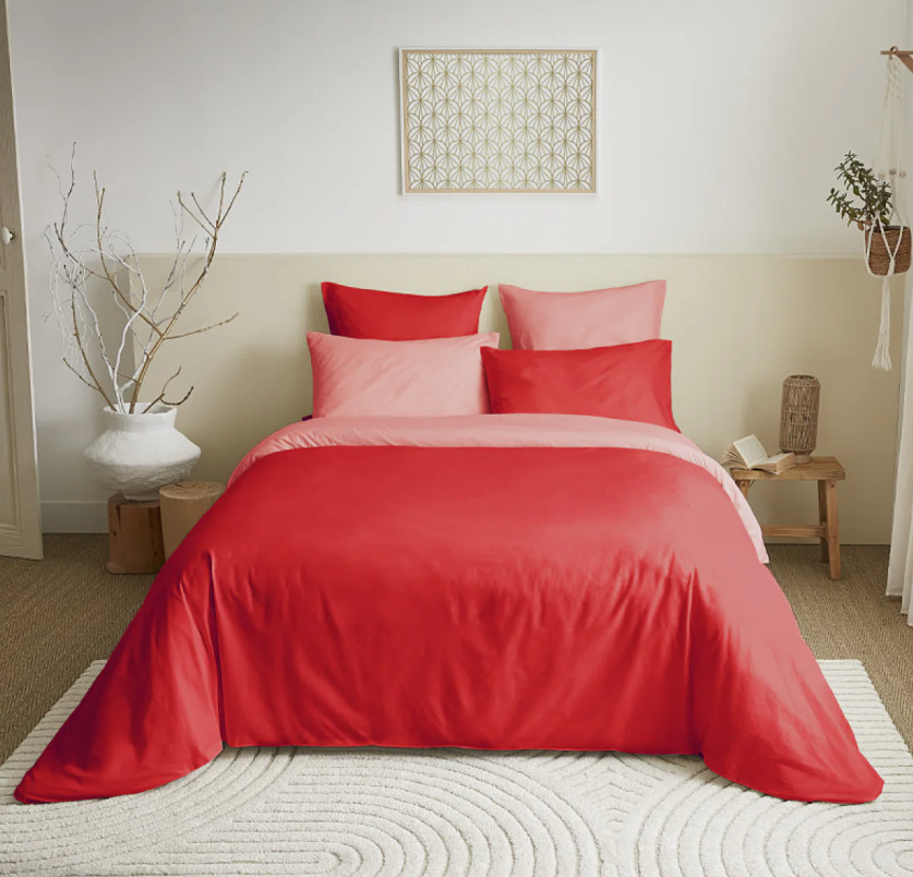 Univers Décor – Bettwäscheset „Honeycomb“ – 240 x 220 für Doppelbetten von 140 bis 160 cm – Wabenmuster „Schnee“
