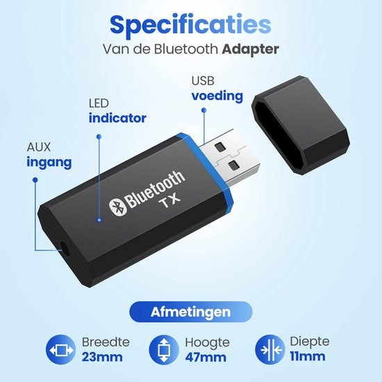 GarpexÂ® Bluetooth-Empfänger - Bluetooth-Adapter - Bluetooth-Empfänger für Autoradio - Laptop - Hifi