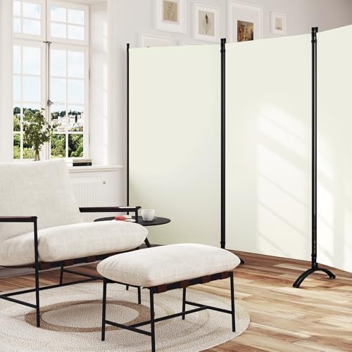 Woltu Paravent mit 3 Paneelen - Creme - 255 x 182 cm