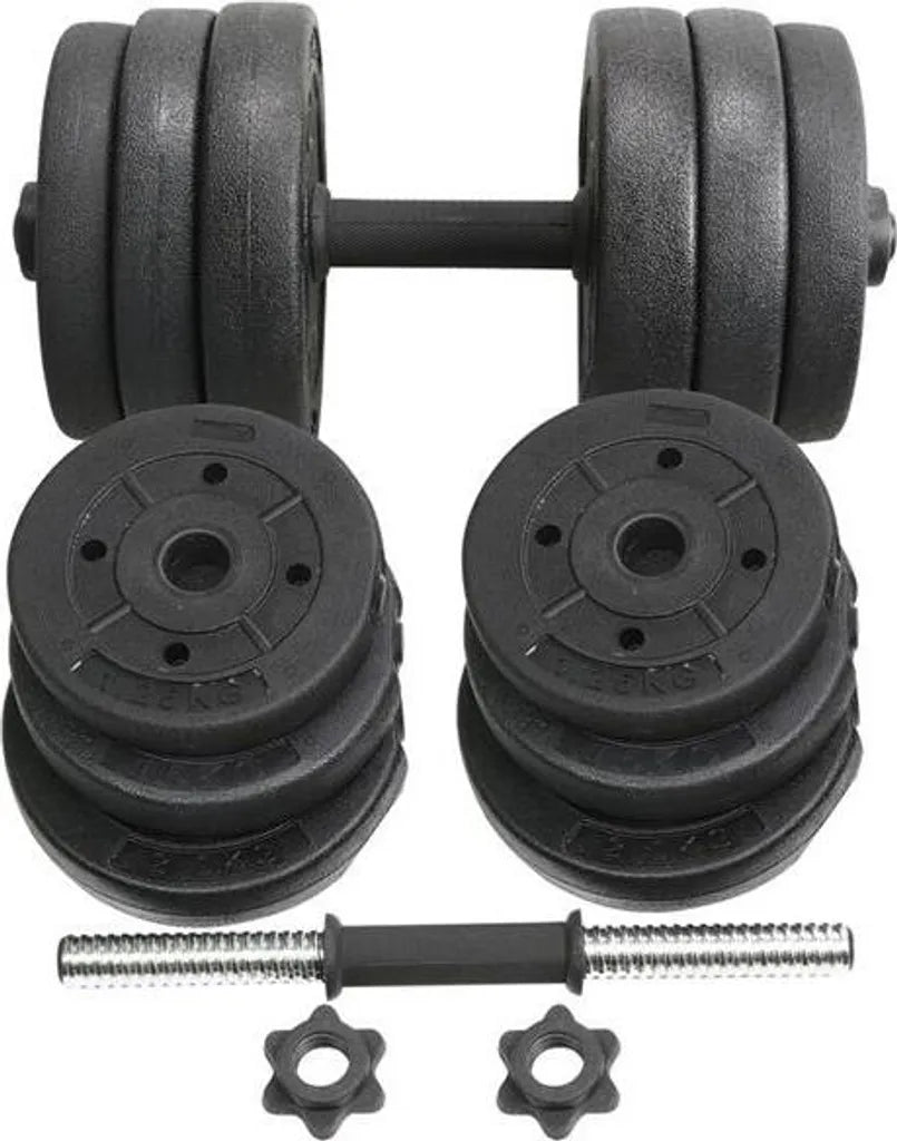 Yaheetech Hantelset 20kg - Einstellbar - Anti-Rutsch - 12 Gewichte - Schwarz