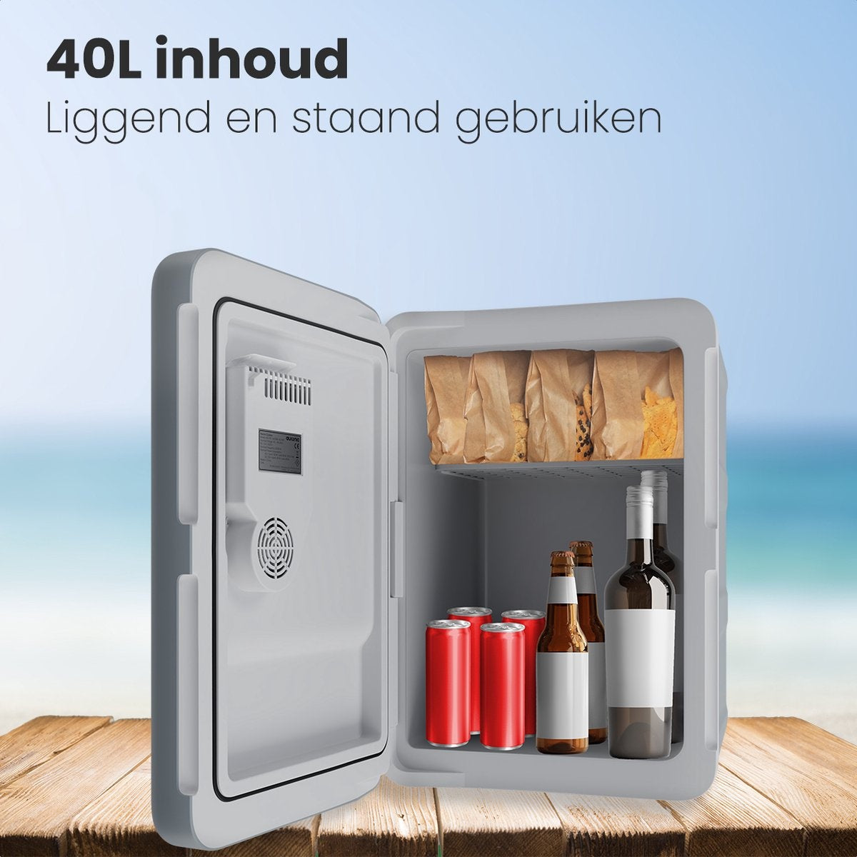 Auronic Electric Kühlbox - Kühlbox - 40L - 12V und 240V - Grau