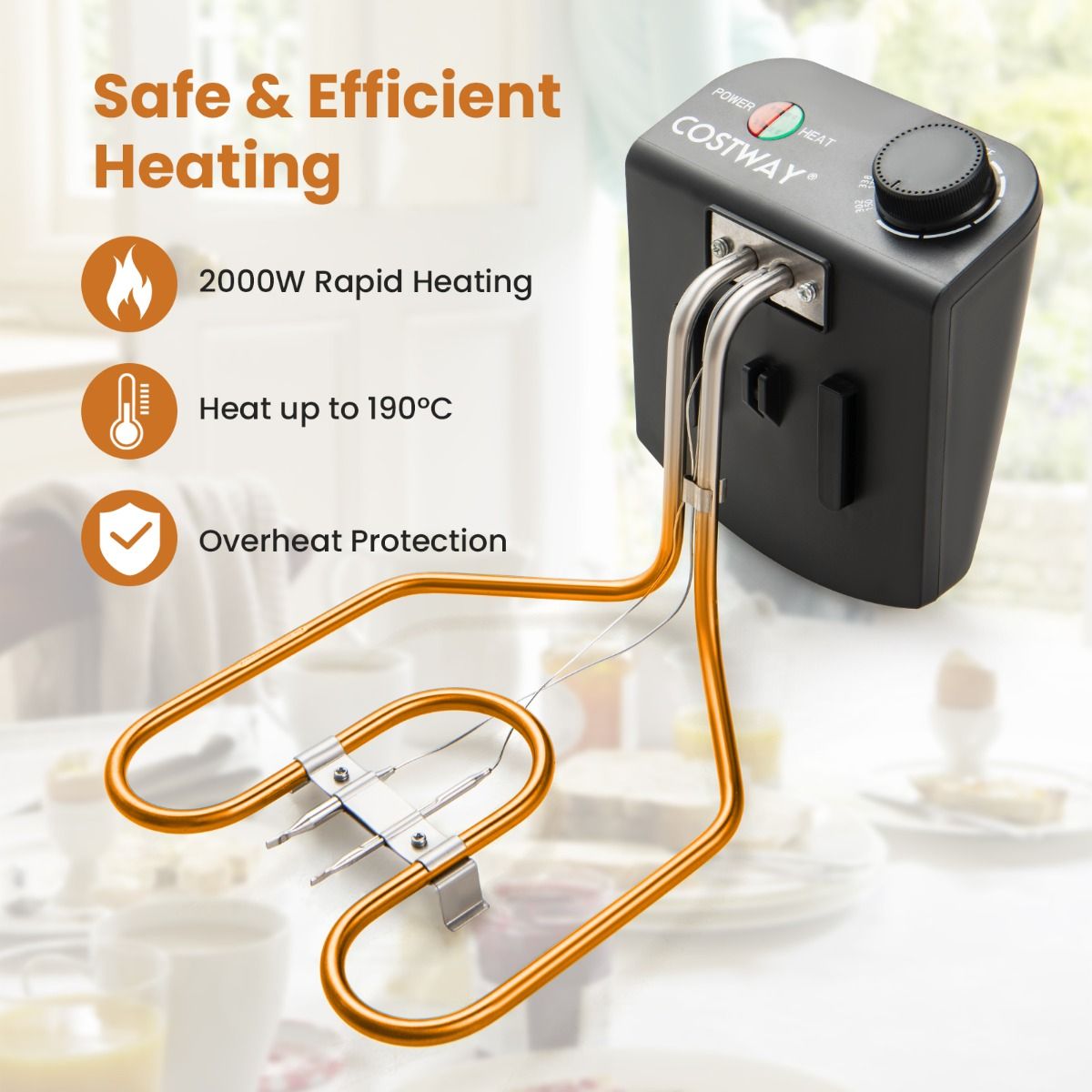 Coast Elektrische Fritteuse – 5 Liter – 3 Frittierkörbe – einstellbare Temperatur – silber und schwarz