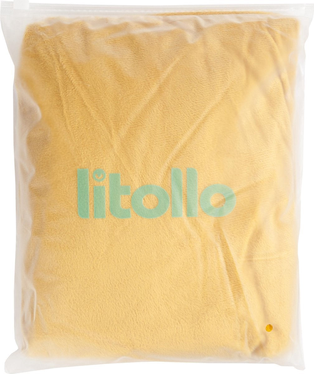 LitolloÂ¬Ã† Umstandskissen (J-Form) - Stillkissen - Körperkissen - Seidenkissen - Körperkissen - Weicher Fleecebezug XXL 145cm - Ockergelb