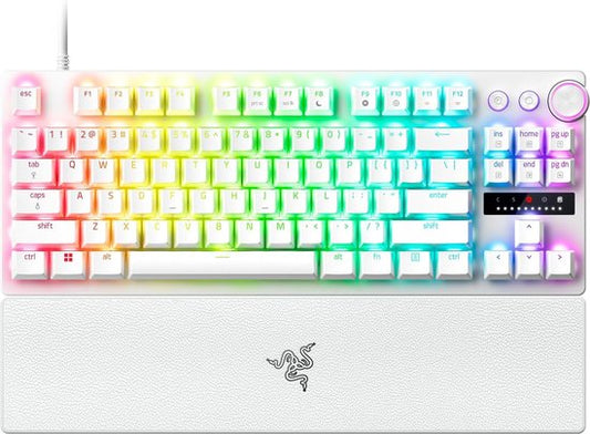 Razer Huntsman V3 Pro Tenkeyless – Gaming-Tastatur TKL – Optische Schalter – RGB – QWERTY – Weiß