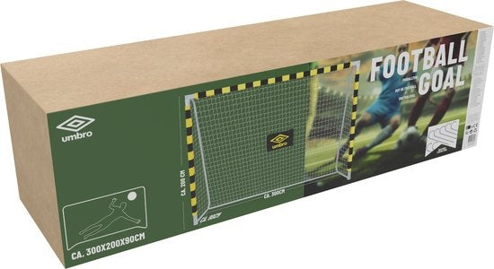 Umbro - Fußballtor groß - Metall - 300 x 200 x 90cm - schwarz/gelb