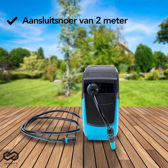 Infinity Goods Wandslangbox - 25 Meter - Slanghouder - Tuinslang Met Haspel - 180Â° Draaibaar - Automatisch - Slanghaspel