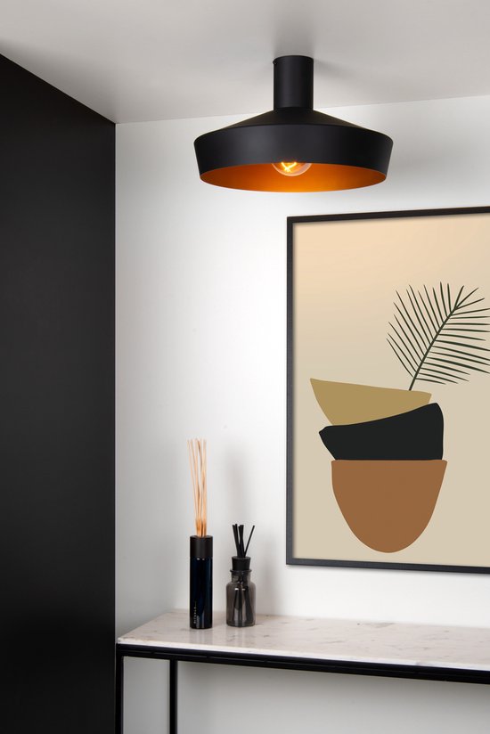 Lucide CARDIFF – Deckenleuchte – Ø 40 cm – 1xE27 – Schwarz