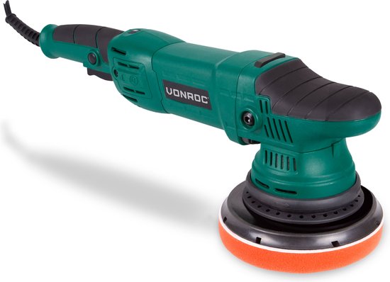 VONROC Exzenterpolierer - Polierer - 1050W - Ø150MM - Softstart - Inkl. 1 Scheibe, Stützteller & Tasche