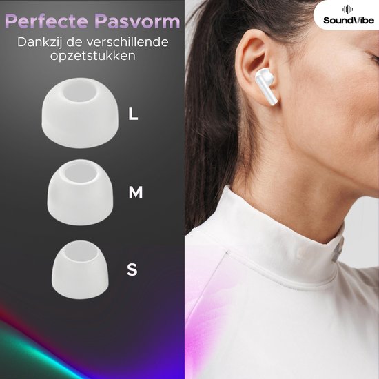 SoundVibe® - Kabellose Kopfhörer mit Geräuschunterdrückung - Weiß - Bluetooth-Kopfhörer - Kopfhörer mit Geräuschunterdrückung - Kabellose Kopfhörer - Kabellose Kopfhörer