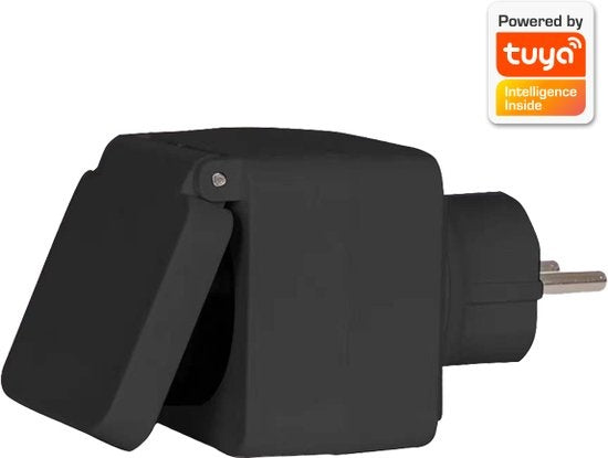 Denver Smart Plug mit Energiezähler - Erdung - Timer - Smart Plug - Innen & Außen - Mit App für iOS und Android - Amazon Alexa - Google Home - TUYA - Wasserdicht - PLO118