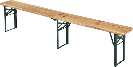 Holz-Picknicktisch / Biertisch Passau - 3-teilig - 220cm - klappbar - stabil - Holzfarbe