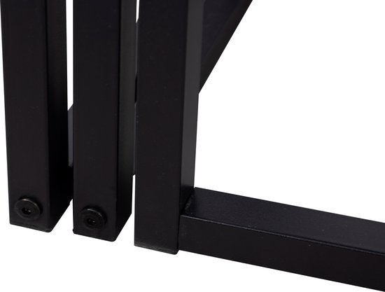 Robuster schwarzer Industrie-Beistelltisch 3er-Set: Platz sparen mit Stil