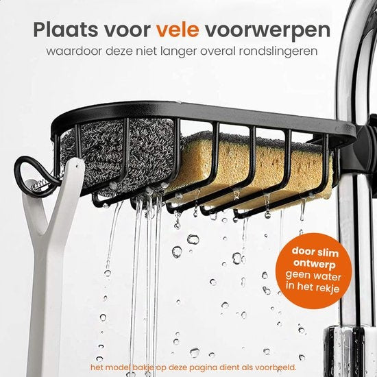 Goliving Duschregal hängend - Duschregal - Kein Bohren - Küchenregal - Spülbeckenorganisator - Badezimmerzubehör - 19,5 cm - 2er Set - Silber