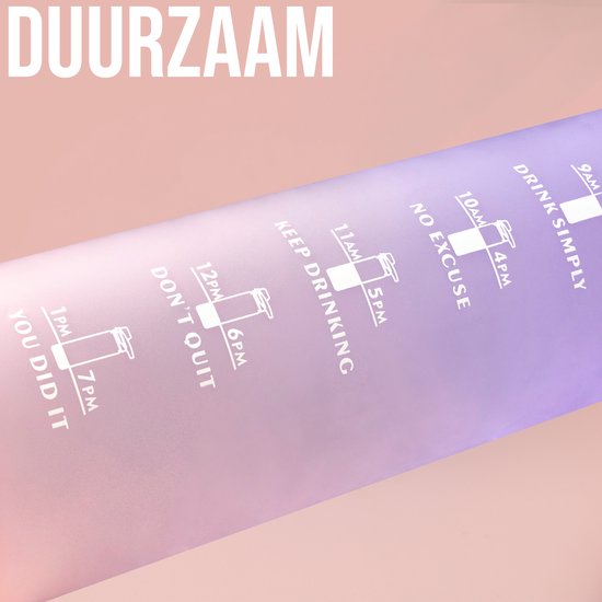 Hup. Motivation Drink Bottle - Wasserflasche 1 Liter - Trinkflasche mit Zeitmarkierung - Bequemer Trinkauslauf - Flasche 1L - BPA & Leak Free