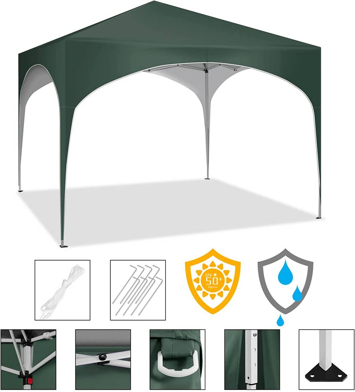 WOLTU Pop-up-Pavillon – Wasserdicht – Grün – 3 x 3 m
