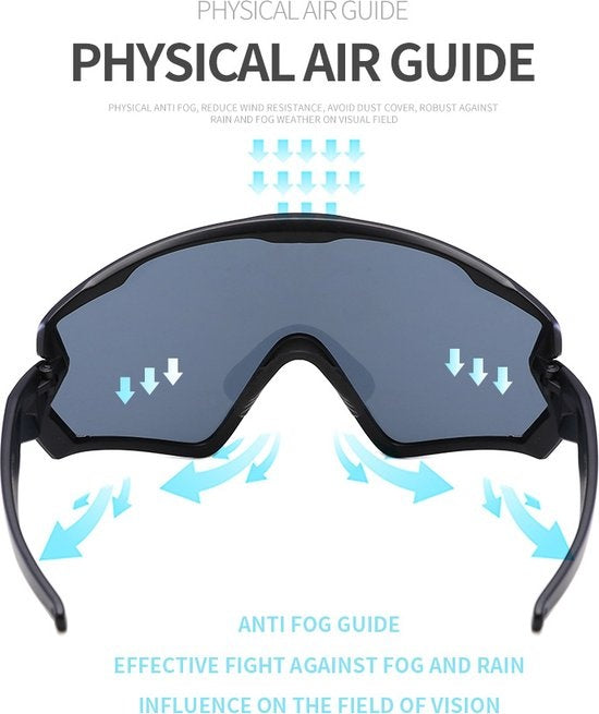 GarpexÂ® Radsportbrille - Sportbrille - Polaroid Sonnenbrille - Rennrad - Mountainbike - Motorrad - Dunkelblauer Rahmen Blaue Brille