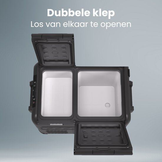 Auronic Electric Cool Box - Kompressor - Zwei Zonen - 12V 230 Volt - Auto - Gefrieren und Kühlen - 35L - Frigobox - Schwarz/Grau