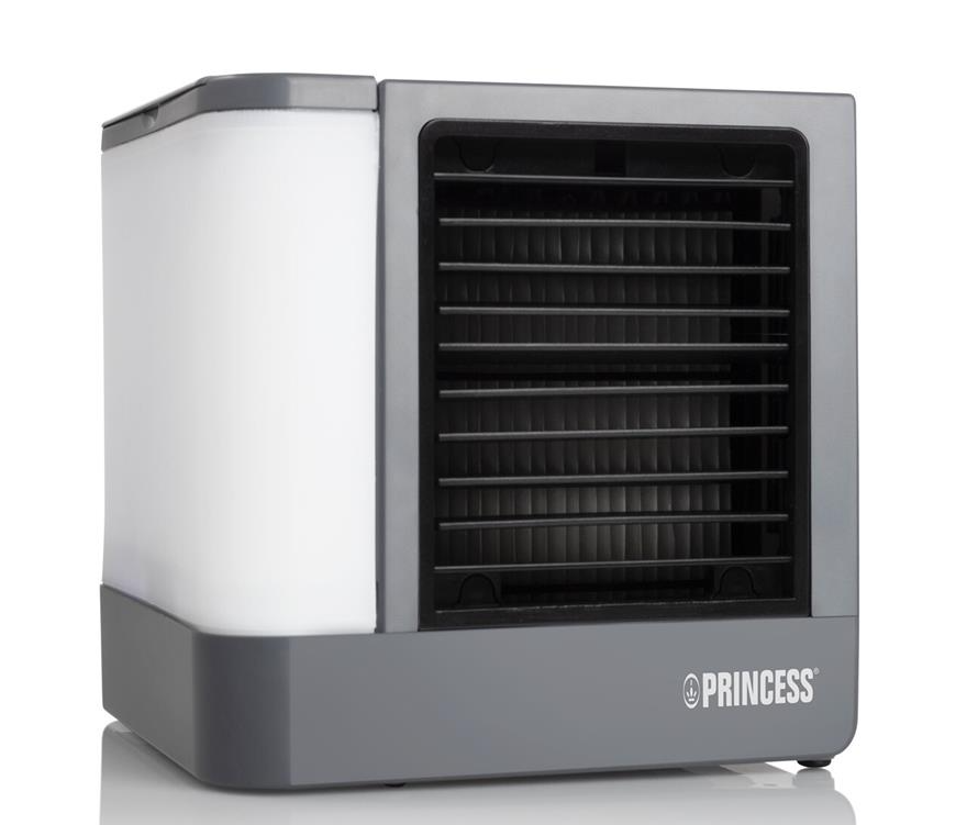 Princess 355500 Luftkühler – Mit 3 Geschwindigkeitsstufen – Grau – 14,2 x 14,2 x 14,8 cm