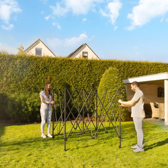 VONROC Partyzelt - 3x3 m - Premium easy-up Partyzelt - Modulares Design - Faltbar - Wasserdicht - Stahlrahmen - 50+ UV Schutz - Inklusive Aufbewahrungstasche - Schwarz