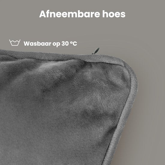 Auronic - Heizkissen - 45x60 - Kabellos - Wiederaufladbar - Samt - Grau
