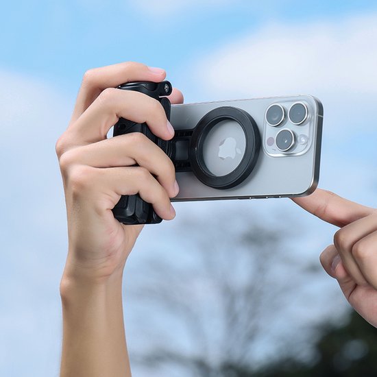 Ulanzi JJ03 Pocket-Selfie-Stick-Stativ, magnetisch – mit Fernbedienung – Selfie-Stick – Handy-Stativ für iPhone – Smartphone-Halterung für iPhone – Schwarz
